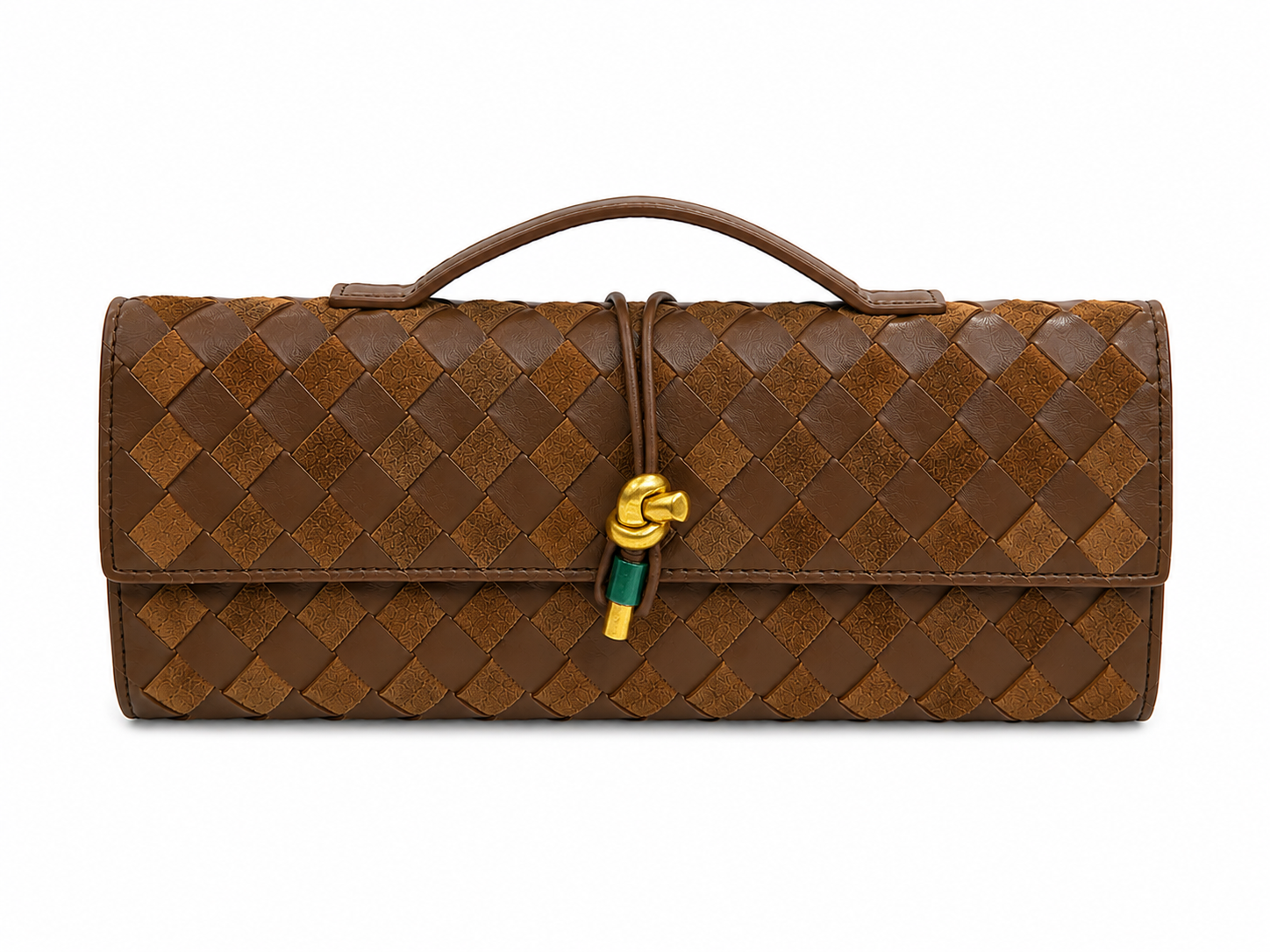 Bottega Natural Dəri və Nabuk Clutch