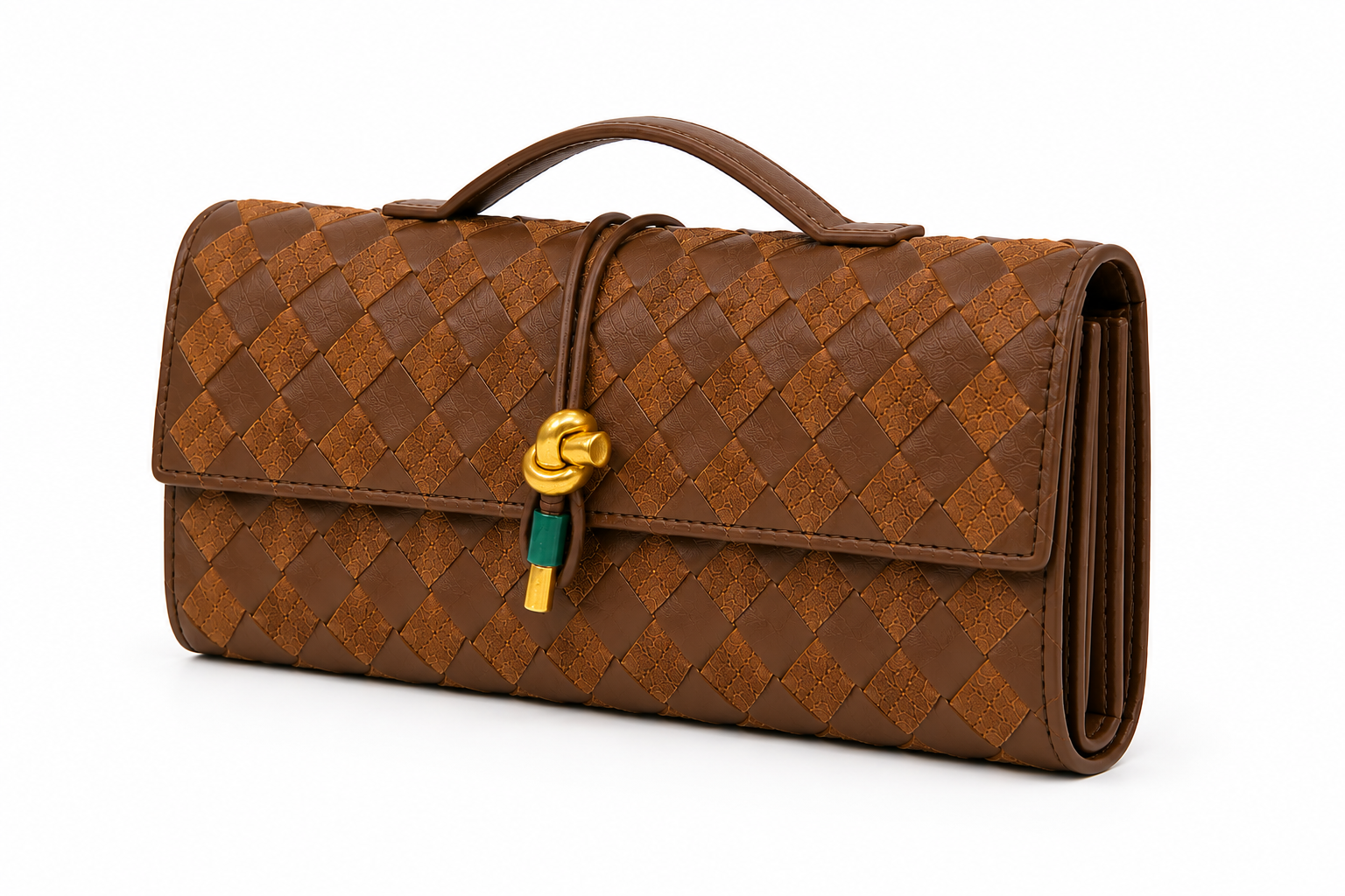 Bottega Natural Dəri və Nabuk Clutch