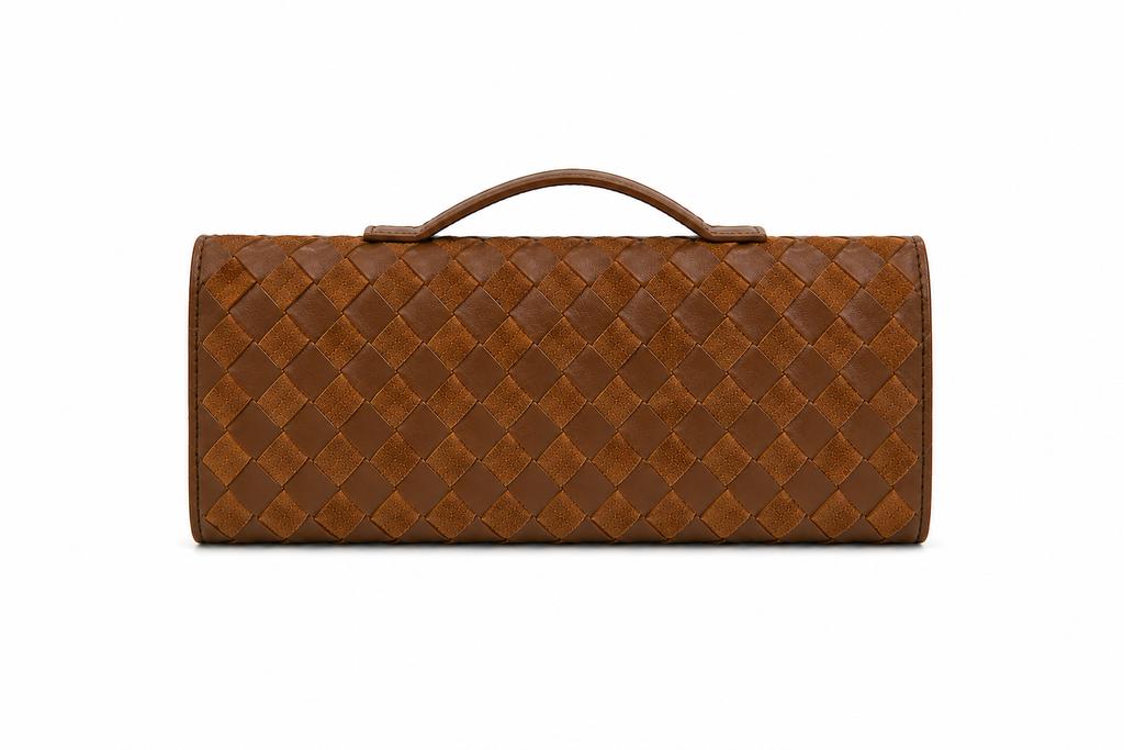 Bottega Natural Dəri və Nabuk Clutch