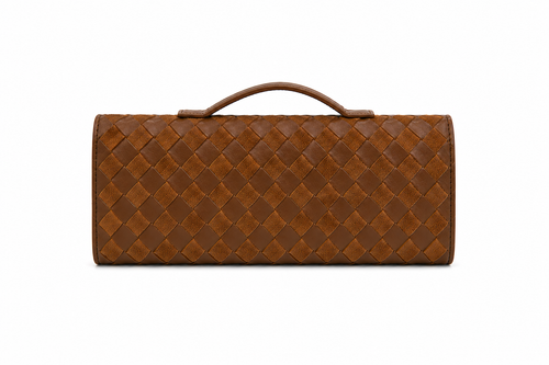 Bottega Natural Dəri və Nabuk Clutch